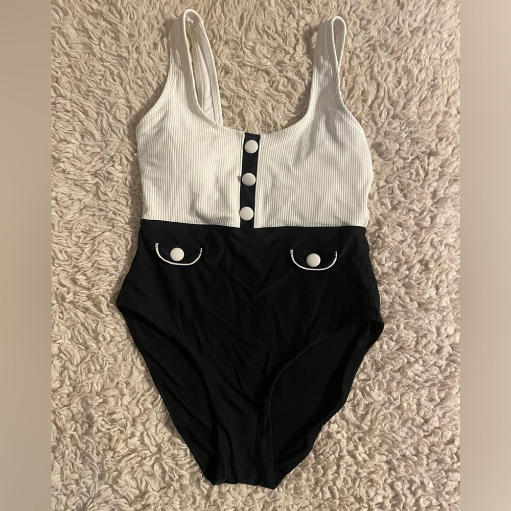 Karl Lagerfeld Black and White Swimsuit